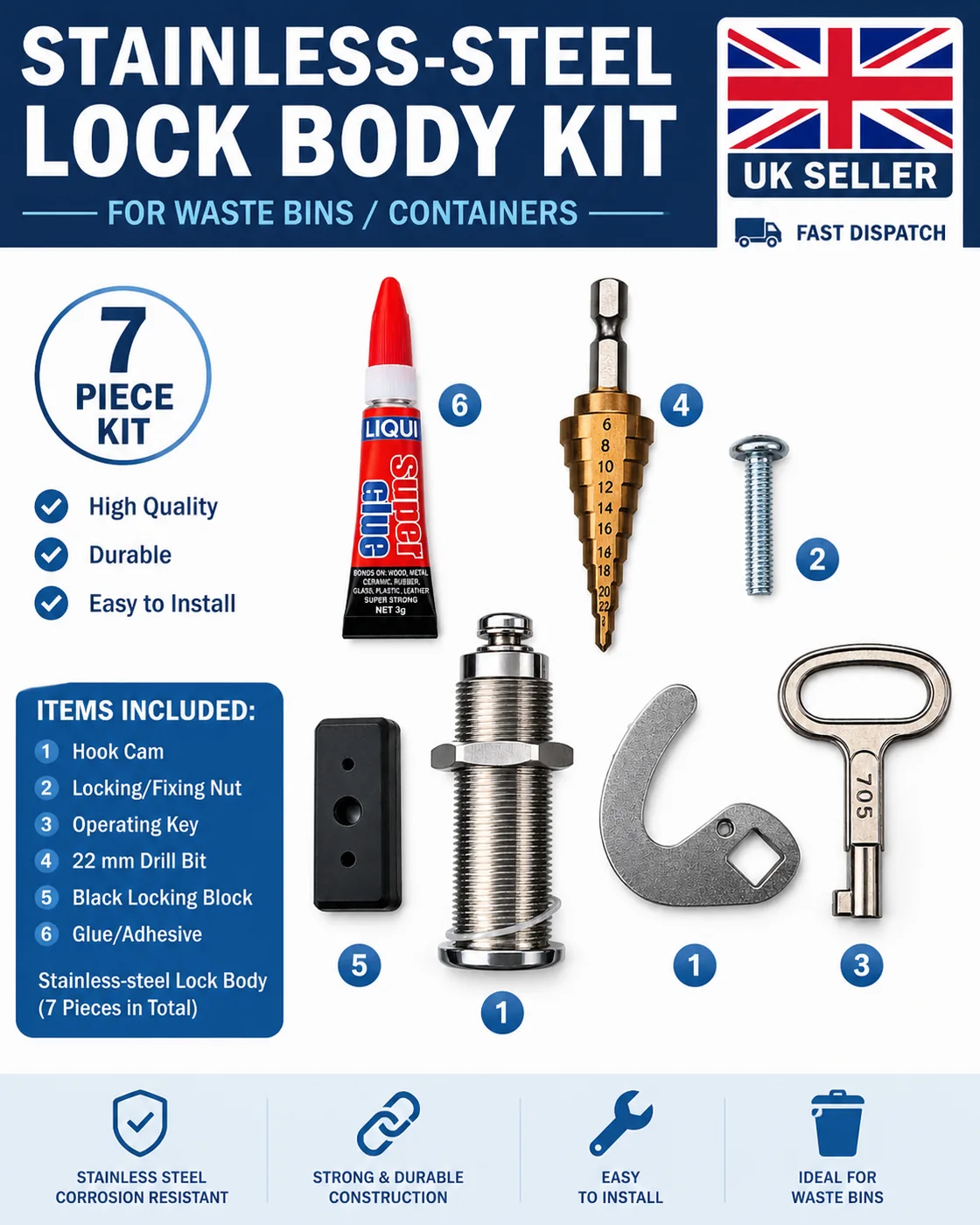 Bin Lock Scotland lock kit
