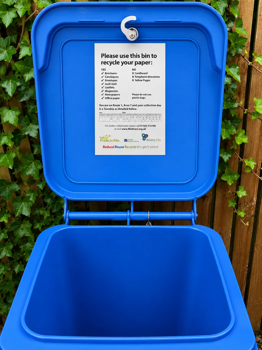 Open wheelie bin